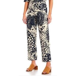 Bryn Walker Fiori D Acqua Floral Print Jacquard Stretch Cop Pants Size XXS